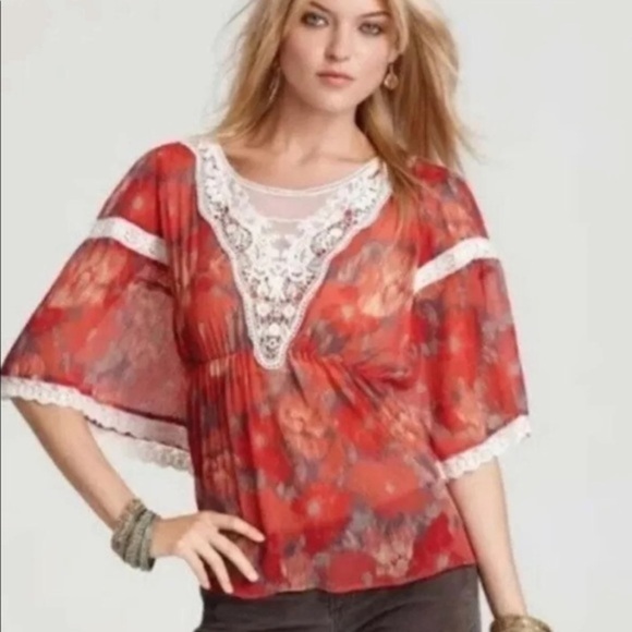 Free people daydreamer multicolored embroidered eyelet top blouse - Picture 9 of 9